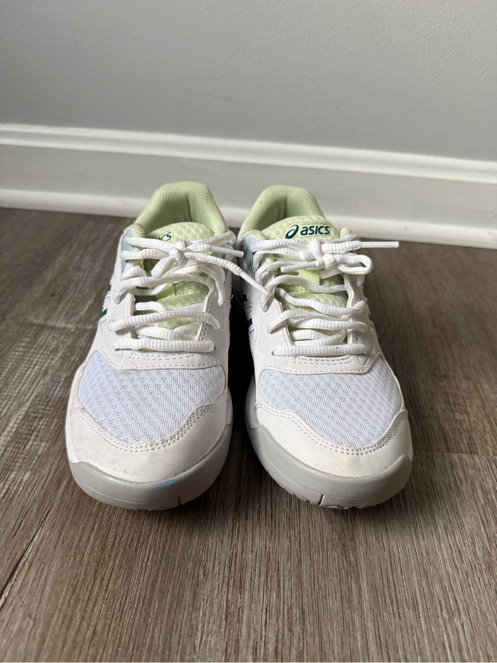 Asics Upcourt 5 Tennis Shoes White Ink Teal Gray Women’s Size 6 1072A088-102 - Picture 2 of 12